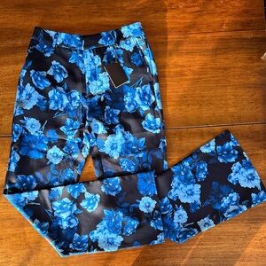 Floral Blue Boot Cut Pants